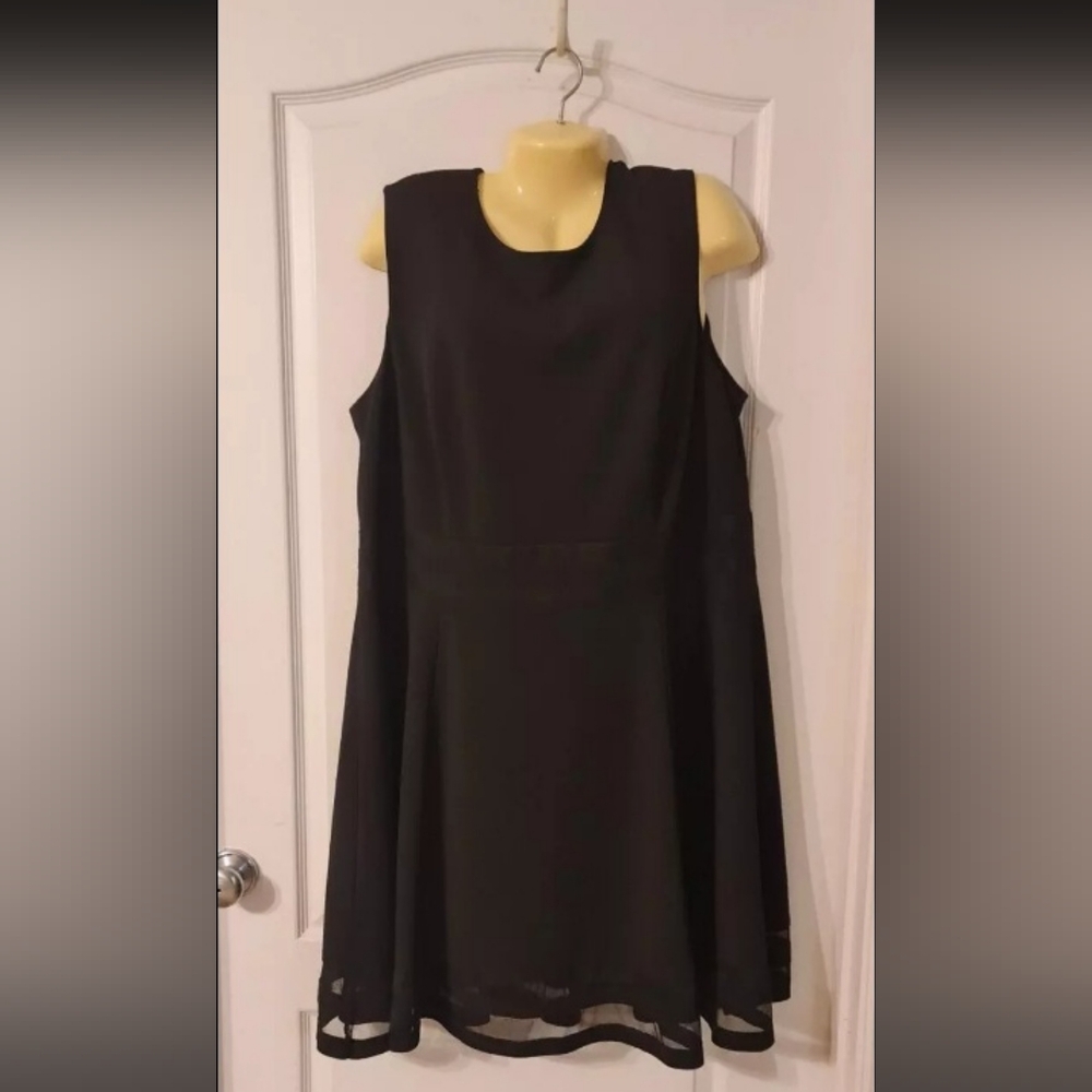 Calvin Klein Sleeveless A Line Black Dress Sz 22W EUC